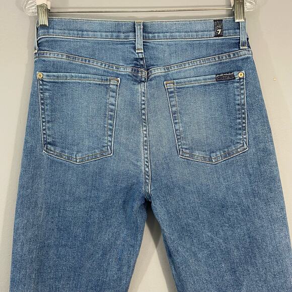 7 For All Mankind Edie - High Waist Crop Straight Leg with Side Stripe - Picture 5 of 8